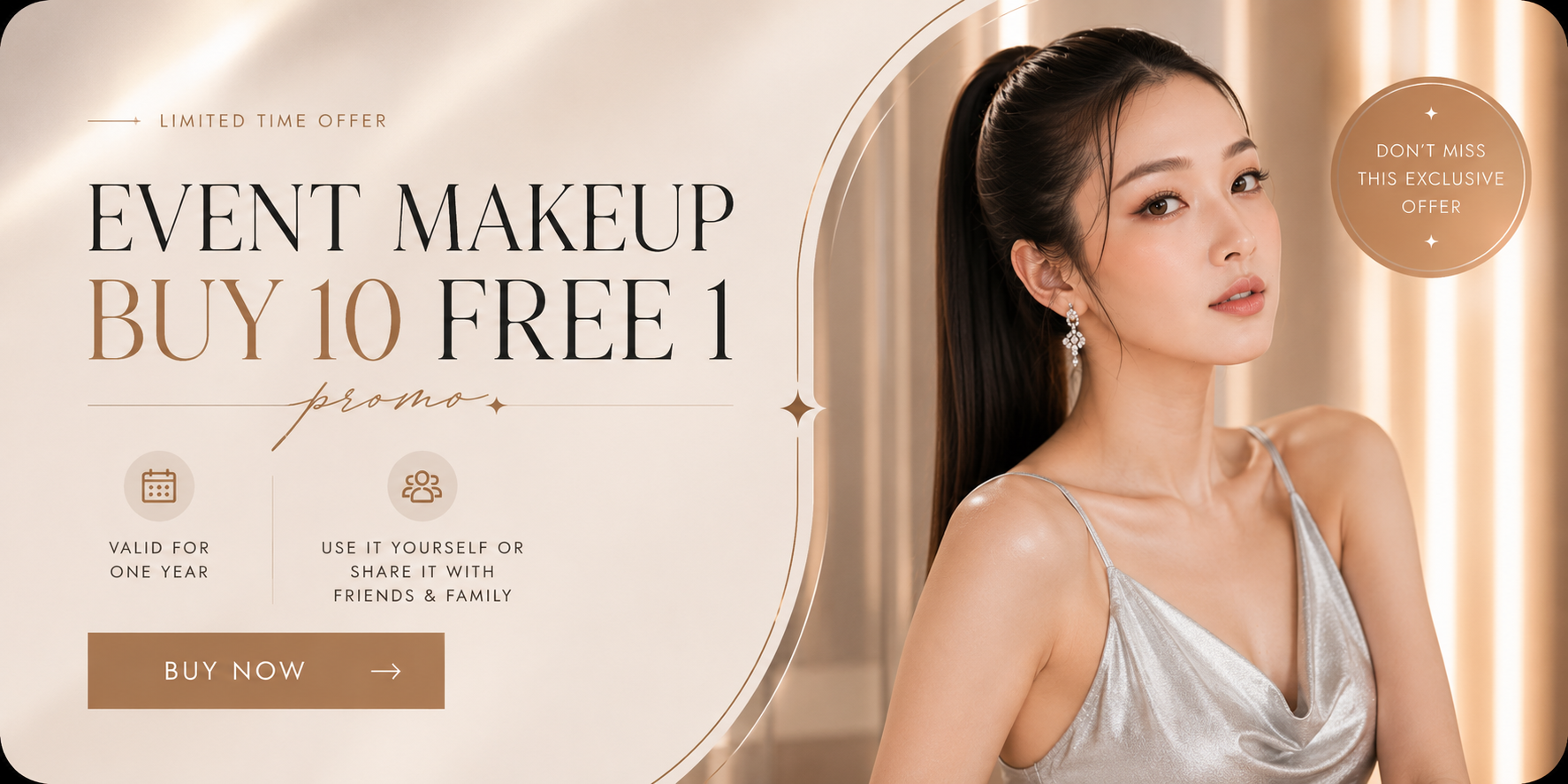 Buy 10 Free 1 Event MakeUp